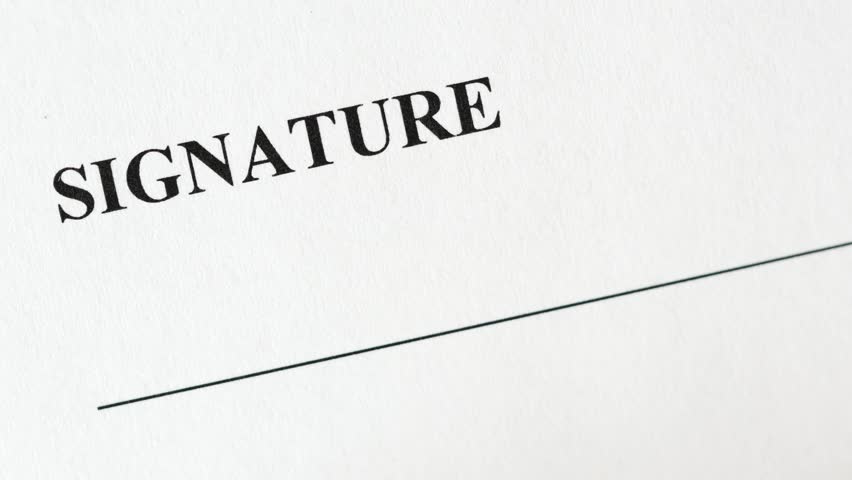 Document Signature Paper Signature Signing A Printed Form Signature