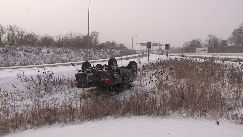 Dangerous Car Accident Snow On Highway Dangerous Car Accident Snow On Highway