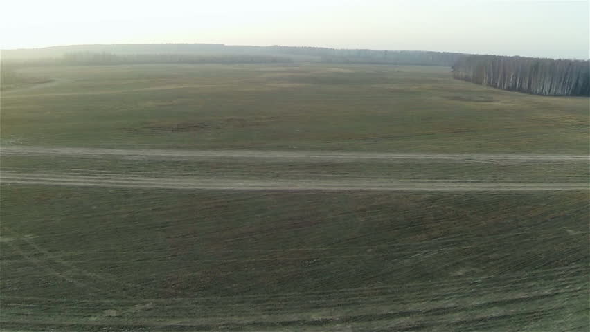 High Angle View Of Car Driving On A Country Road Stock Footage Video