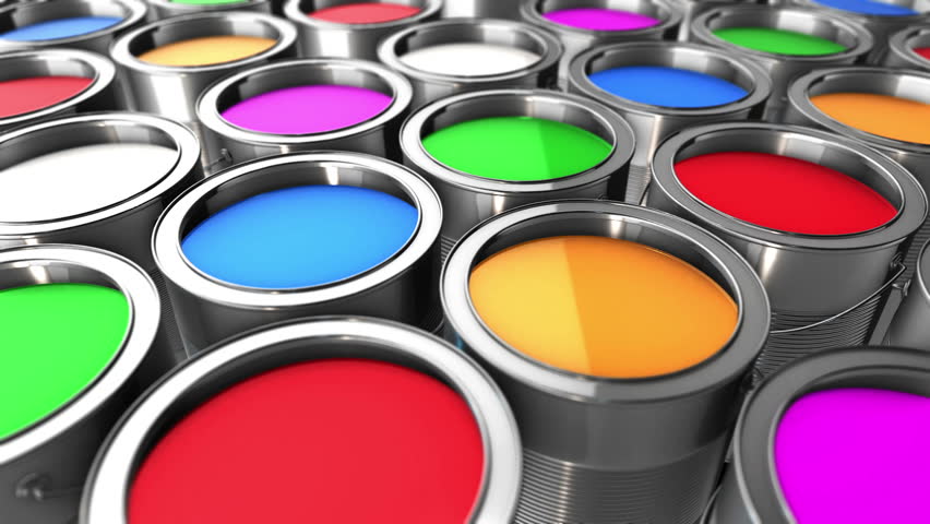 Colorful Paint Cans - 3d Animation Stock Footage Video 10641674
