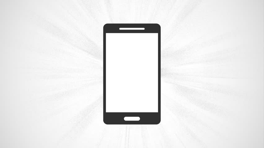 Ringing And Vibrating Cellphone. Animated Vector Image On Black, White