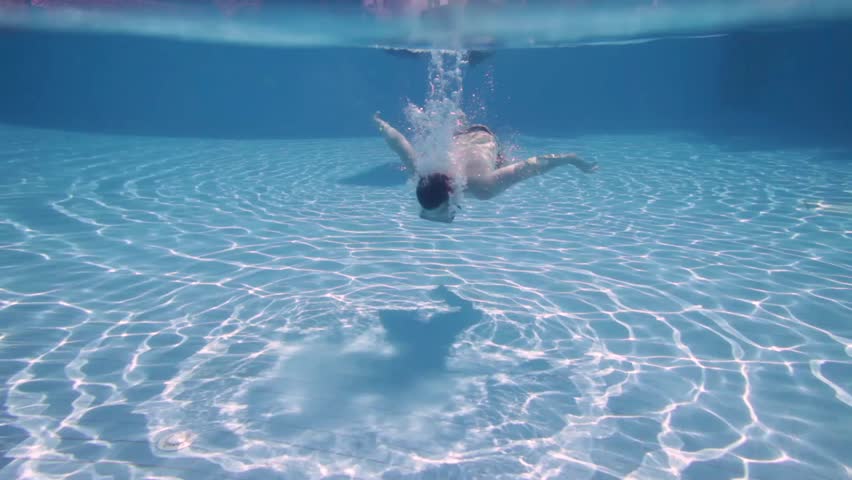 Drowned Woman Body Drifting In A Swimming Pool Facing Down Stock Footage Video