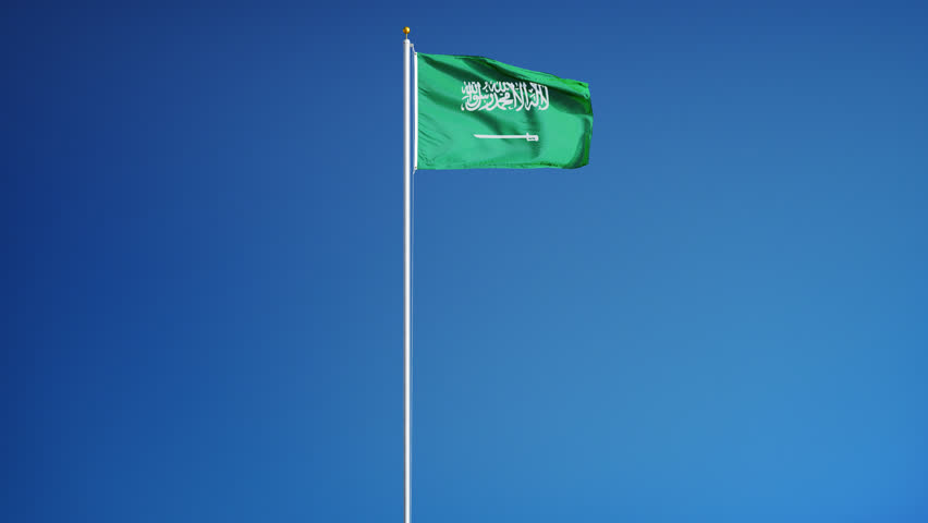 Flag Of Saudi Arabia Sky Background Stock Footage Video 