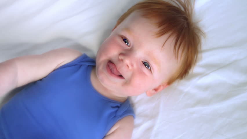 HD: Laughing Baby Medium Two Shot Of A Happy Baby Smiling ...