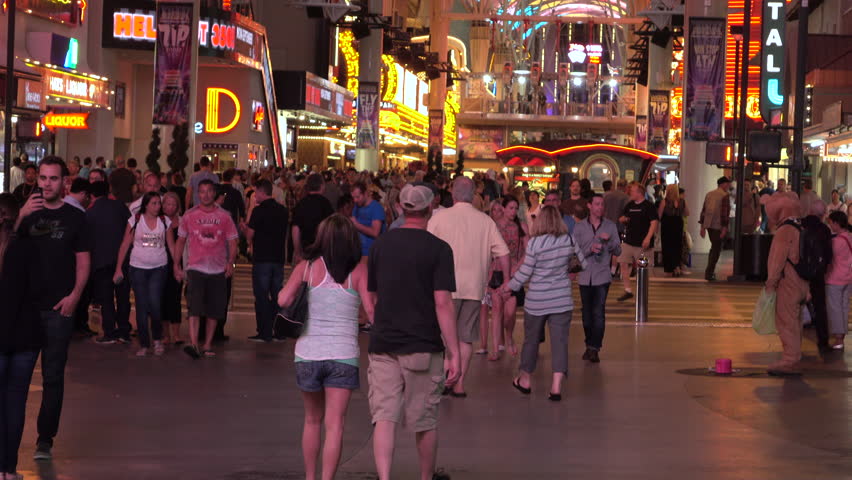 Las Vegas Nvusa April 10 2015 Crowds Of People Walk Under The