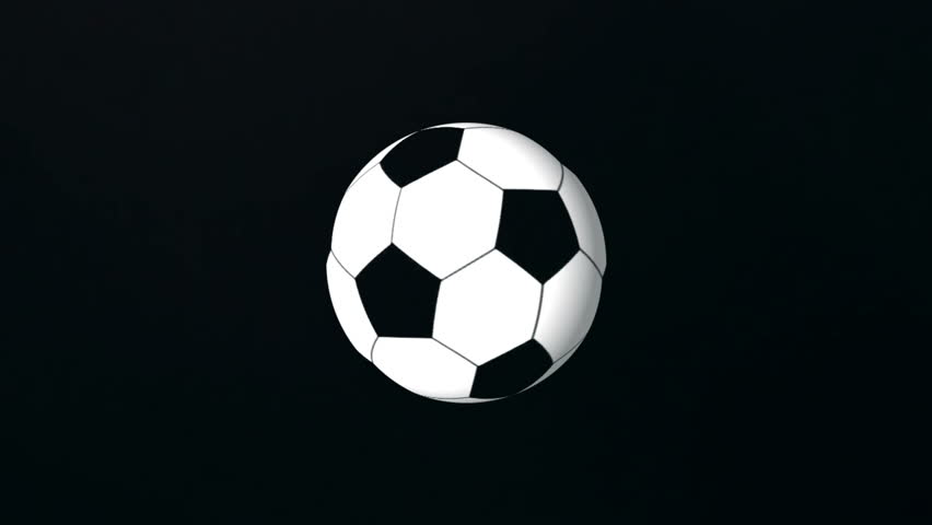 Photorealistic Leather Soccer Ball Rotating On The Black Background