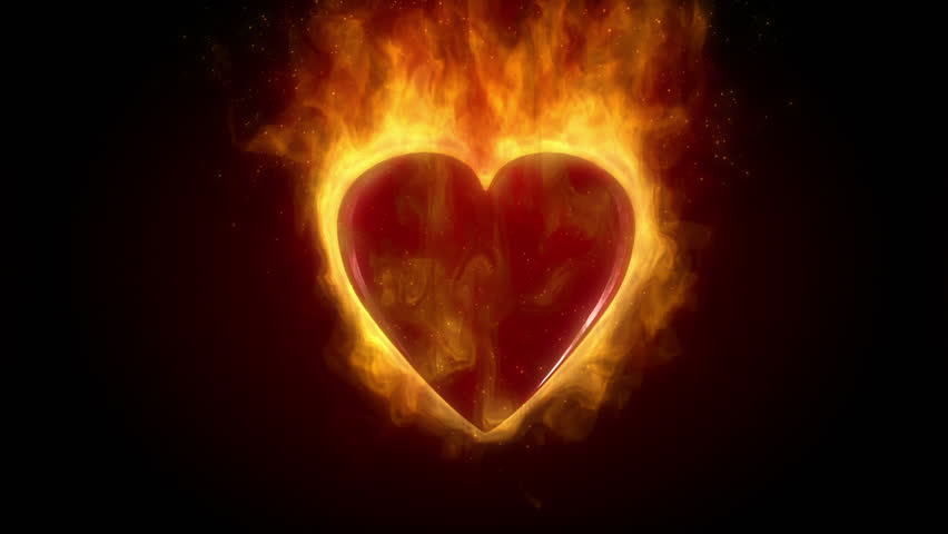 Burning Red Heart In Flames Stock Footage Video 1731271 - Shutterstock