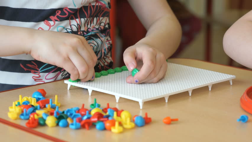 children-play-intellectual-games-at-a-kindergarten-stock-footage-video