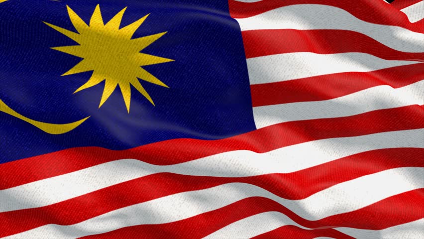 Flag Of Malaysia Waving In The Wind. Seamless Looping. 3d Generated ...