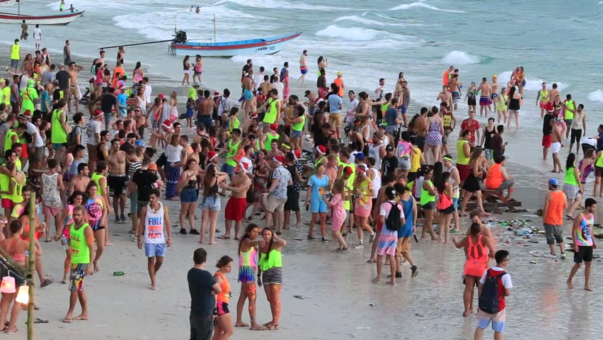 YALTA, UKRAINE - AUG 20, 2013: Children Tug Of War On Beach. Number Of