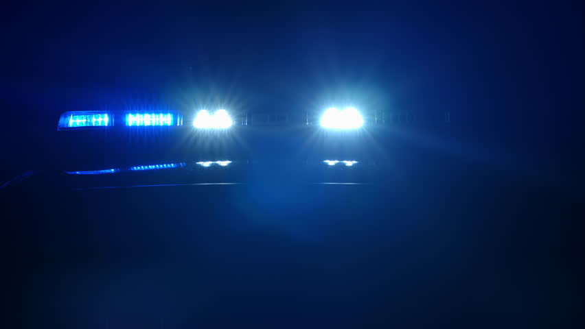 White, Blue And Red Flashing Police Car Lights In The Dark. Stock Footage Video 20923924 ...