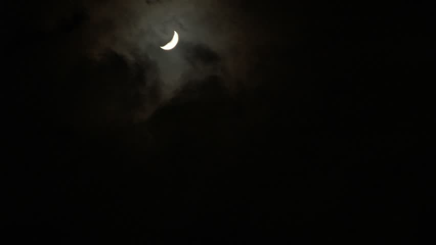 Timelapse Of Crescent Moon Behind Clouds. Stock Footage Video 2205157 