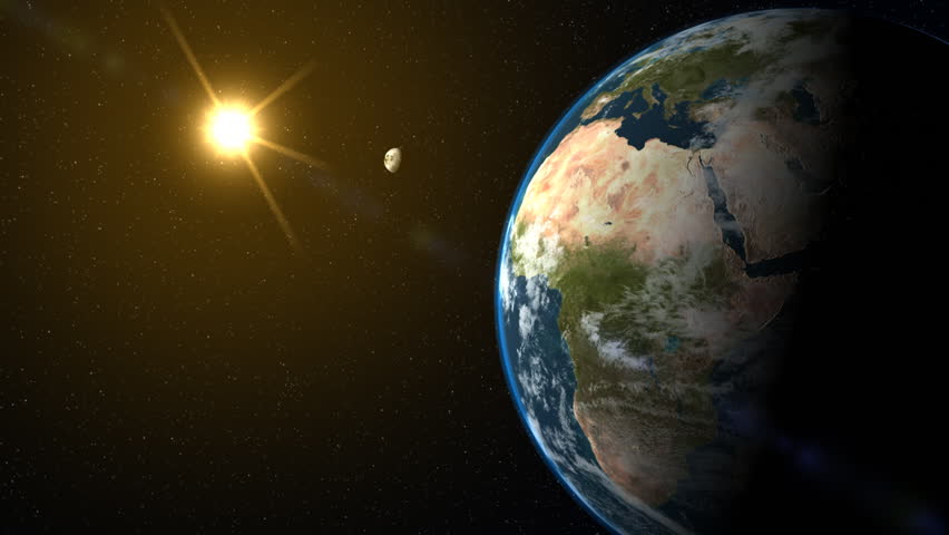 Planet Earth With Moon And Sun In Space Stock Footage Video 1567747 Shutterstock 3399