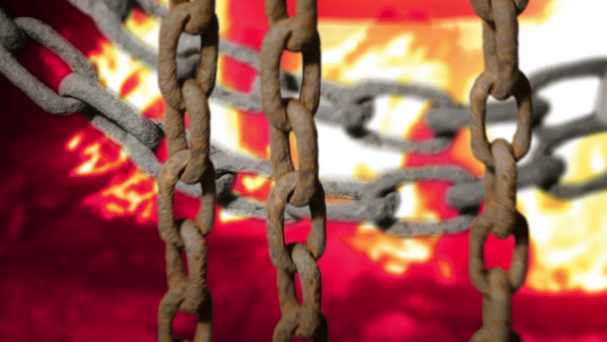 Chains And Hell Fire Looping Animated Background Stock Footage Video