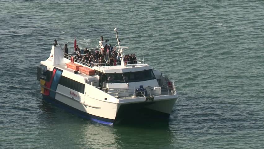 AUCKLAND, NEW ZEALAND - CIRCA JULY 2012: Passenger Ferry Approaching 