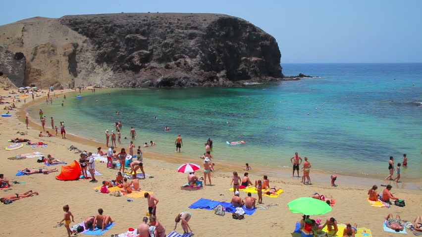 Papagayo Beach, Lanzarote Island, Canary Islands, Spain Stock Footage