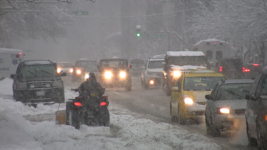 VANCOUVER, CANADA DECEMBER 24 Snowstorm On The Streets Of Vancouver