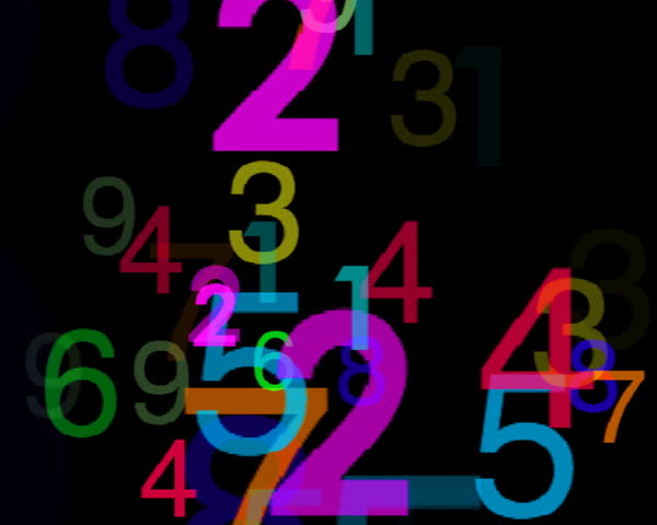Multiple Numbers Flying Around The Screen Stock Footage Video 34743 