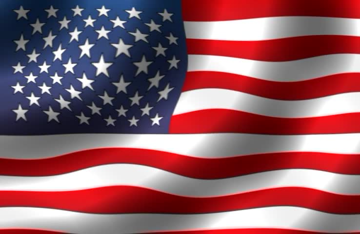 USA Flag Waving In The Wind - Slowly - Perfect Background Animation For