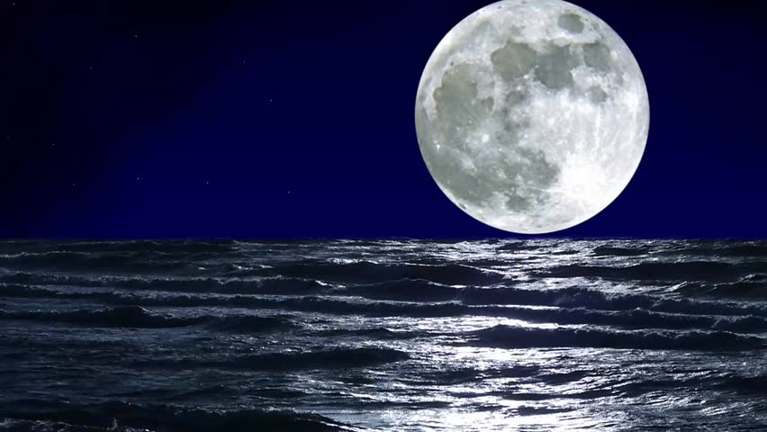 Moon Over Sea Stock Footage Video 4457996 - Shutterstock