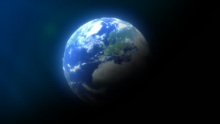 3d Animation Of The Earth With Lensflare, Rotating Earth   3d Animation 