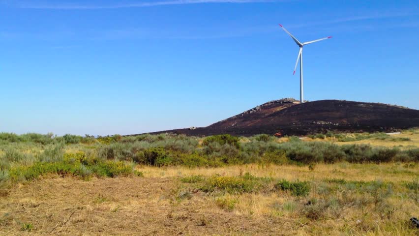 Clean and Renewable Energy, Wind Power, Turbine, Rotating windmill 