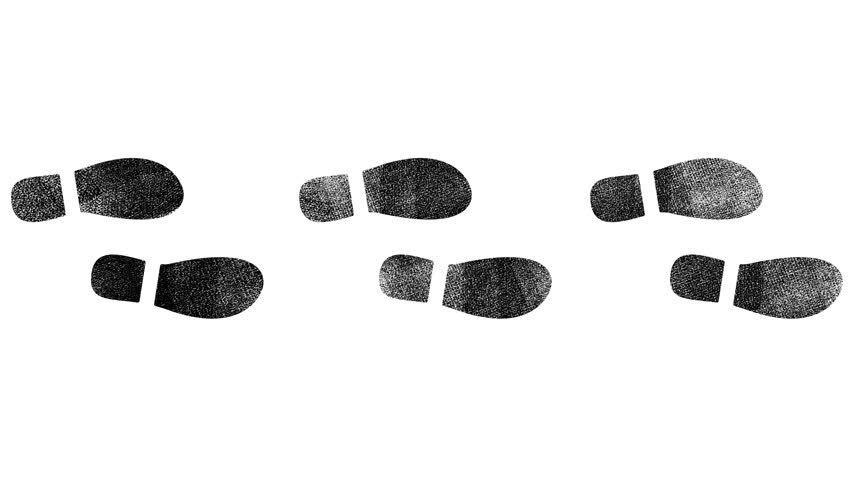 Black Shoe Print Trail, Different Patterns With Luma