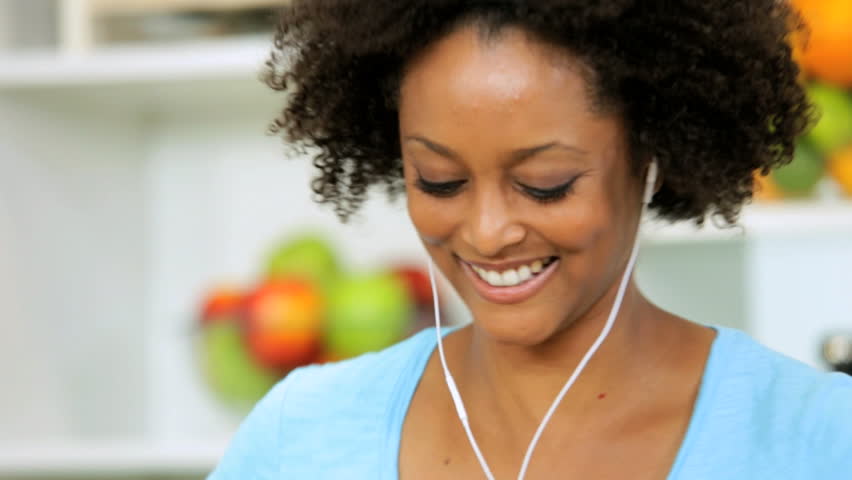 ... healthy living lifestyle while listening music - HD stock video clip