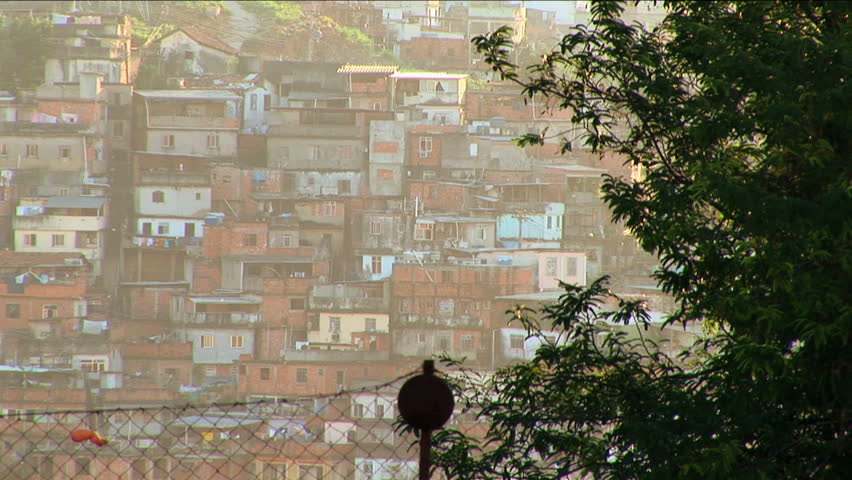 Hillside Favela Poor Housing Communities Poverty Urban Area Rio De