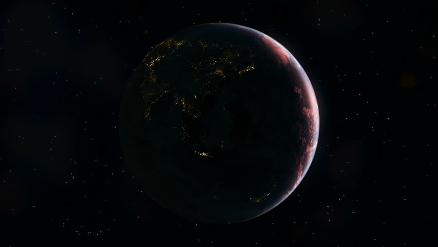 Map Of The World Zoom In And Out Realistic 3D render of planet Earth rotating in the correct direction. Night Side With The Illuminated