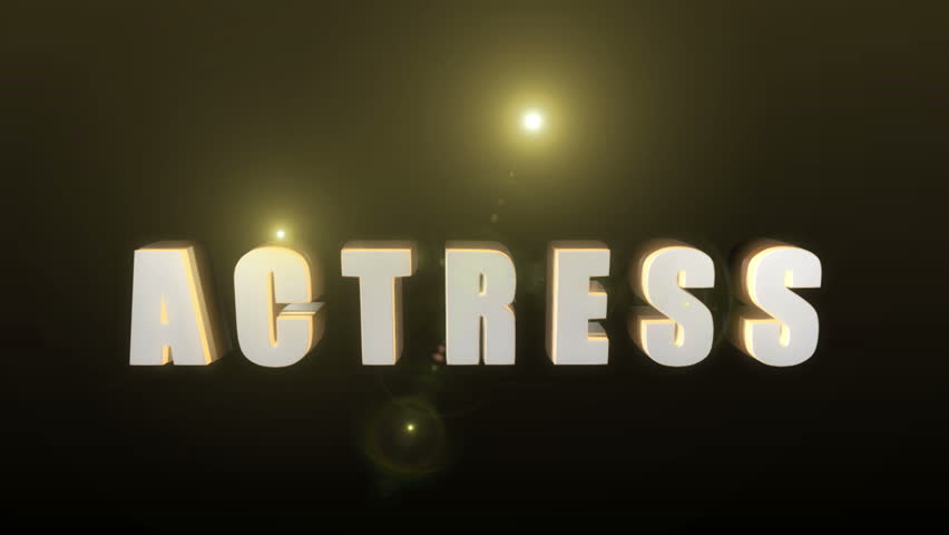 reveal-animation-of-the-word-actress-in-big-3d-letters-with-lights-and