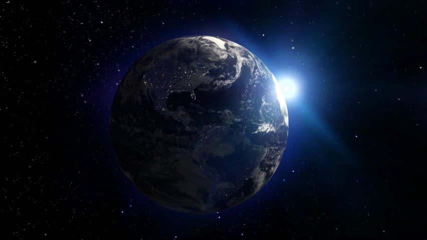 Map Of The World Zoom In And Out Realistic Spinning planet earth 3d animation - HD stock video clip