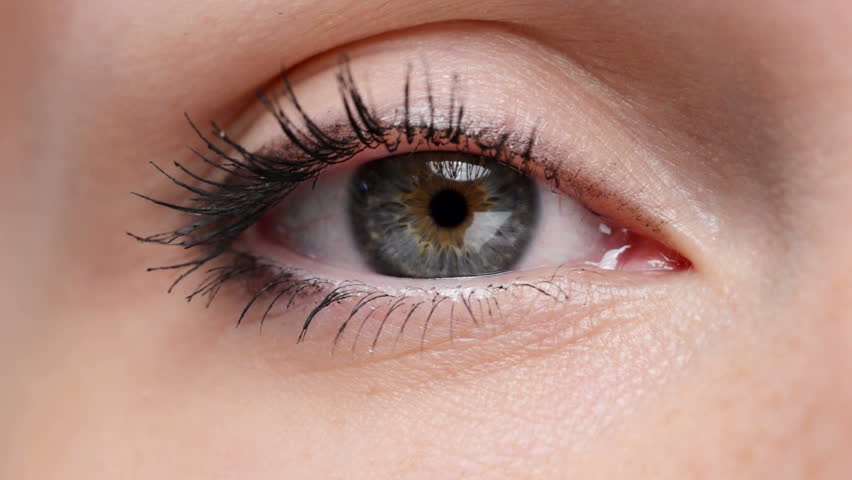 Closeup Of Human Female Eyes Looking Side. Full Hd Video Footage 1920x1080 Stock Footage Video