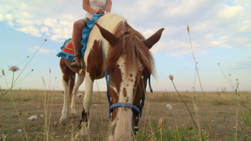 A Cowboy On Horseback Rides Fast Across The Utah Desert Stock Footage