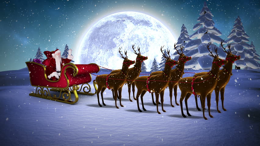 Santa Claus And Reindeer Stock Footage Video 5088224 - Shutterstock