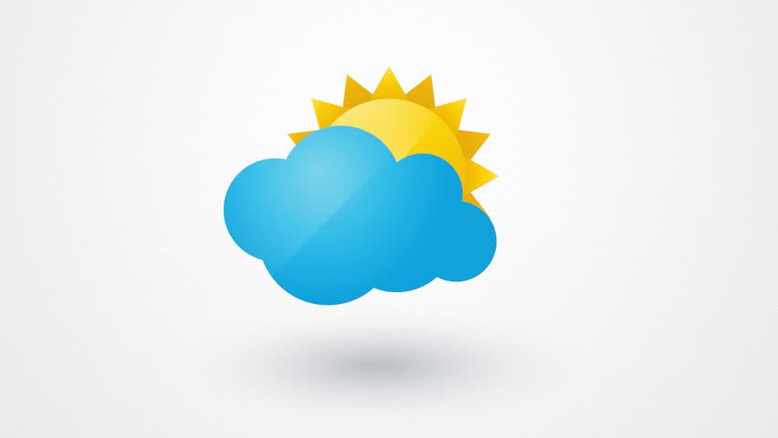 Set Of 7 Animated Weather Icons Sunny Thunderstorm Partly Cloudy