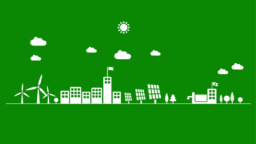 Green Eco City Using Wind, Solar And Water Energy - Sustainable