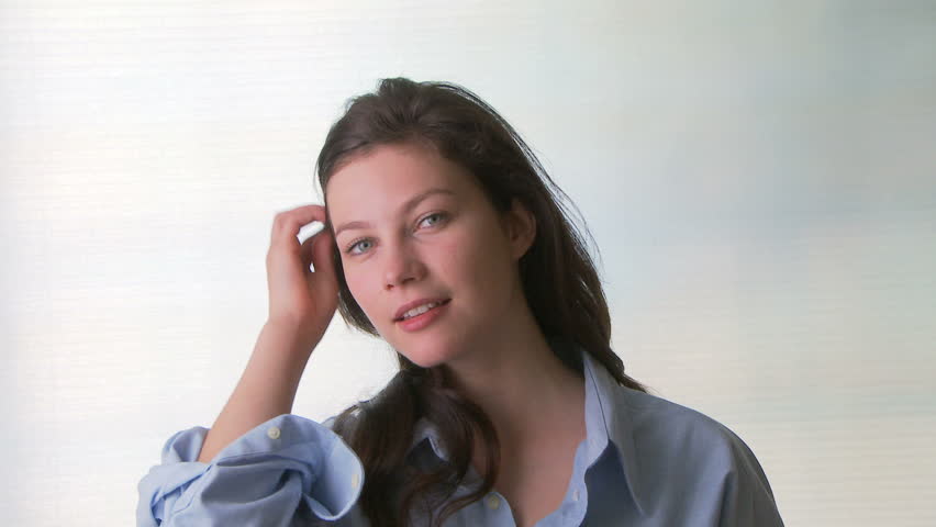 woman wearing a man's shirt