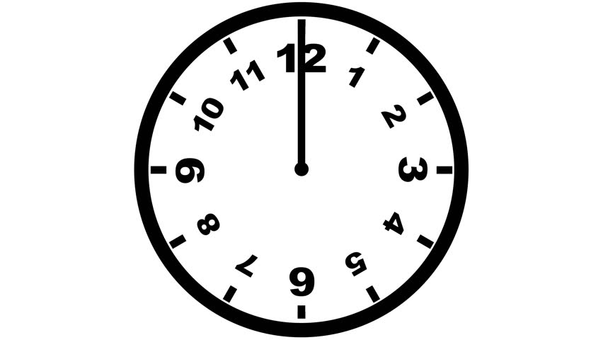 Motion Background With Spinning Clock In 12 Hour Seamless ...