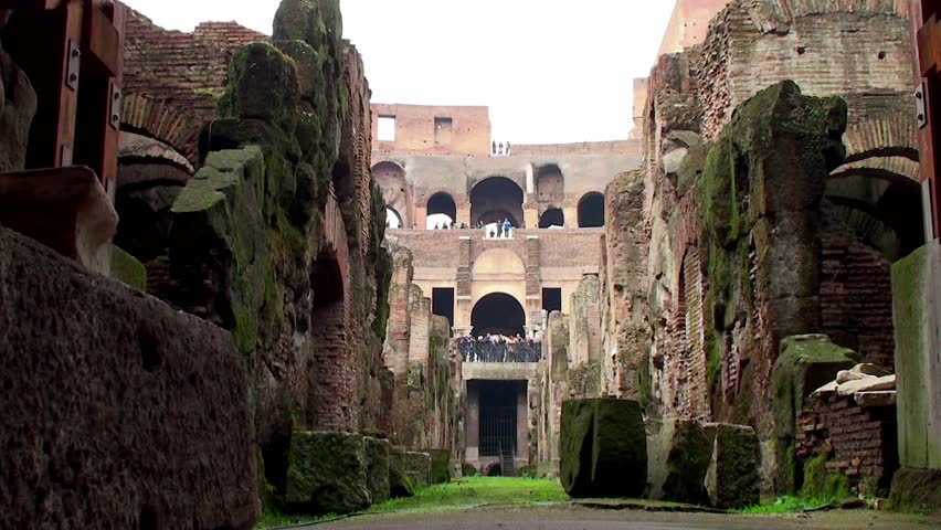 ROME, - JANUARY 09: Underground Labyrinth Under A Stage Of The