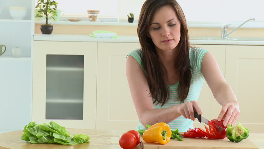 kitchen set vegetables cutting