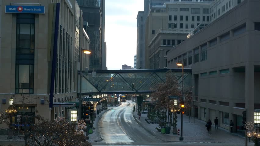 Minneapolis, Mn - Dec 2014 - Downtown Traffic As Viewed From A Skywalk 