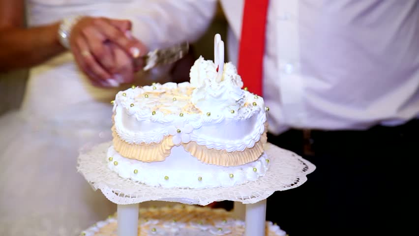 Three Layer Wedding Cake Stock Footage Video 3295652 ...