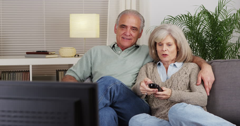 Senior Couple Watching Tv Stock Footage Video 9062498 Shutterstock