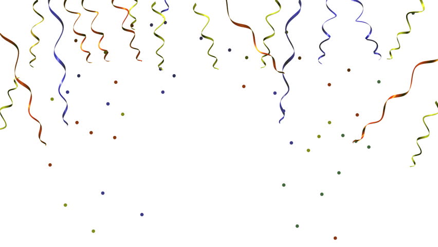 Party Animation With Balloons, Streamers And Confetti A Present Is