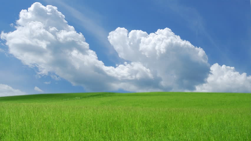 Time Lapse Of Grass Field And Perfect Sky With Moving Cloud Stock ...