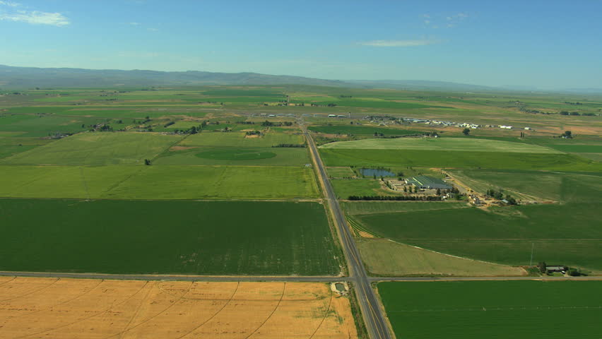 Aerial USA Idaho Farming Crops Vegetation Plant Field Farm Stock ...