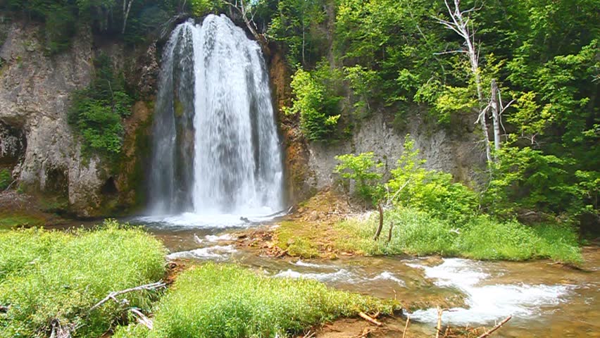 Spearfish Falls Flows Through The Black Hills National Forest Of South ...