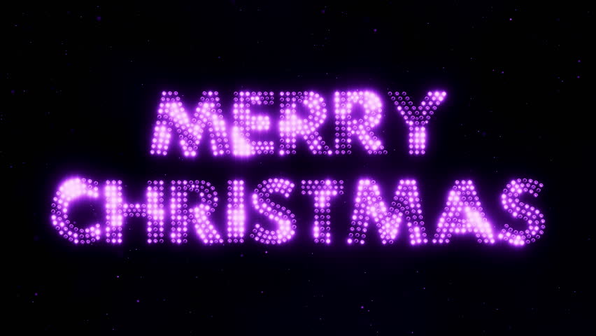 Merry Christmas Colorful Text Lights Alpha Stock Footage Video 13401797 ...
