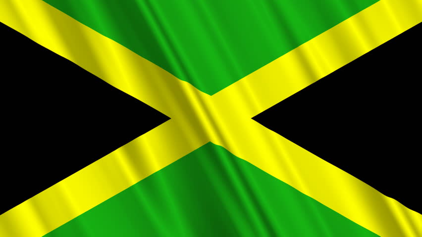 Jamaican Flag, With Real Structure Of A Fabric Stock Footage Video ...